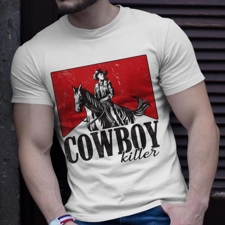 Vintage Punchy Cowboy Killers Wild Western Cowboy Gifts Unisex T-Shirt Gifts for Him