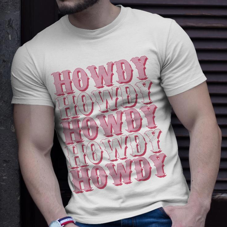 Vintage White Howdy Rodeo Western Country Southern Cowgirl Unisex T-Shirt Gifts for Him