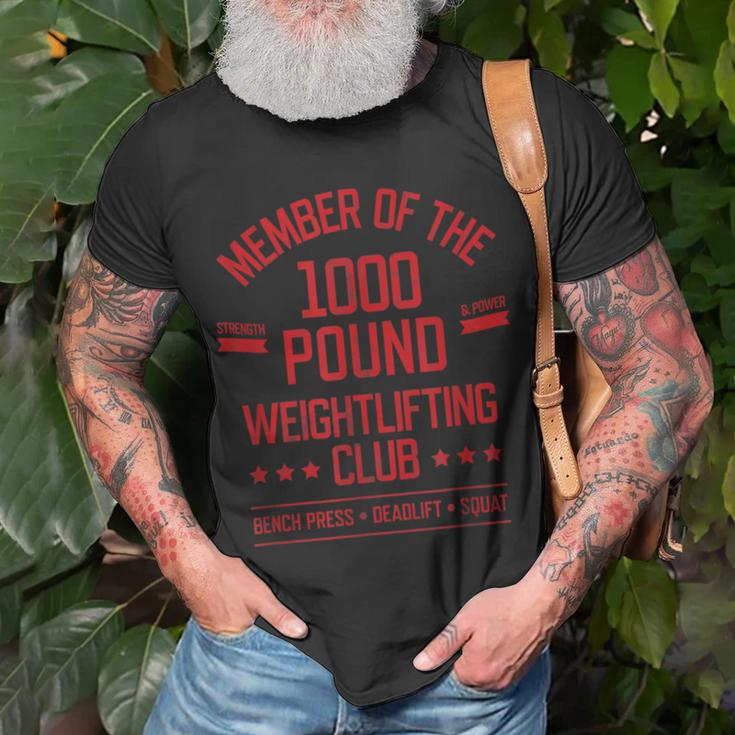 1000 Pound Weightlifting Club Strong Powerlifter T-Shirt Gifts for Old Men