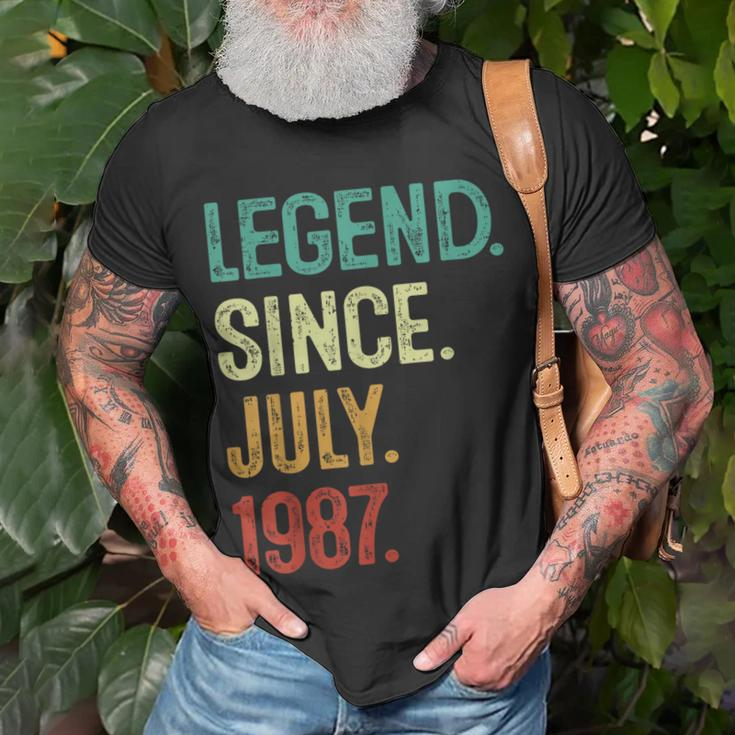 36 Years Old Legend Since July 1987 36Th Birthday Unisex T-Shirt Gifts for Old Men