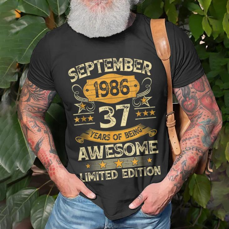 37 Years Old Vintage September 1986 37Th Birthday T-Shirt Gifts for Old Men