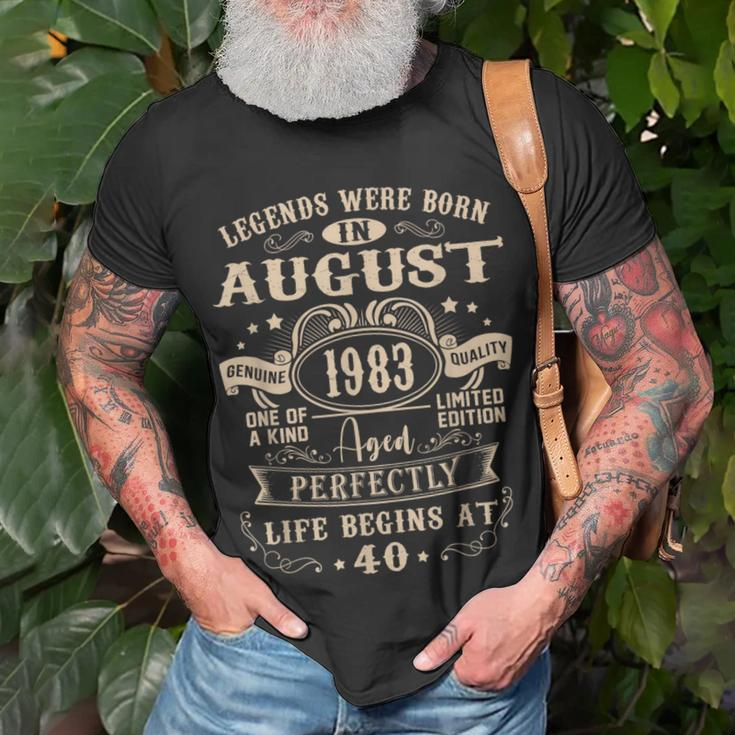 40Th Birthday Gift 40 Years Old Legends Born August 1983 Unisex T-Shirt Gifts for Old Men
