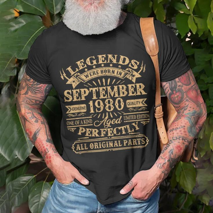 43Rd Birthday Decoration Legends Born In September 1980 T-Shirt Gifts for Old Men