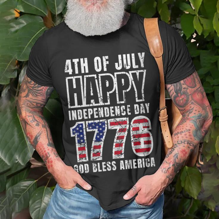 4Th Of July Happy Independence-Day 1776 God Bless America Unisex T-Shirt Gifts for Old Men
