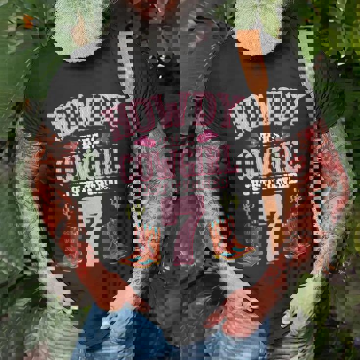 7Th Birthday Girls Cowgirl Howdy Western Themed Birthday Unisex T-Shirt Gifts for Old Men