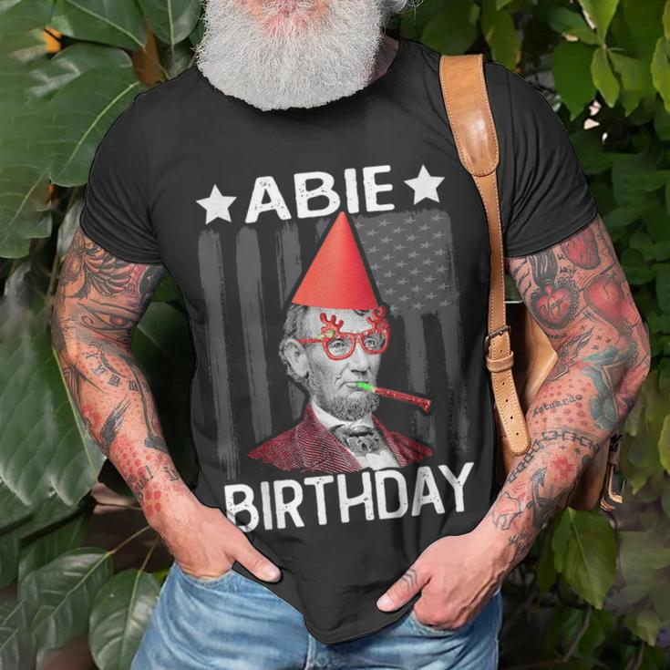 Abie Birthday Abraham Lincoln Birthday Party Pun T-Shirt Gifts for Old Men