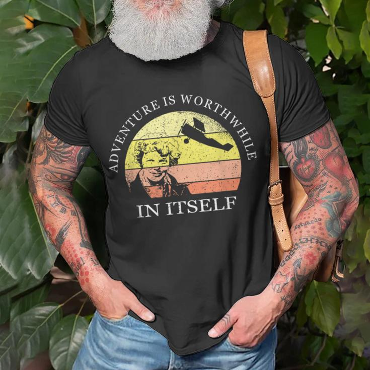Adventure Is Worthwhile In Itself Earhart Day T-Shirt Gifts for Old Men