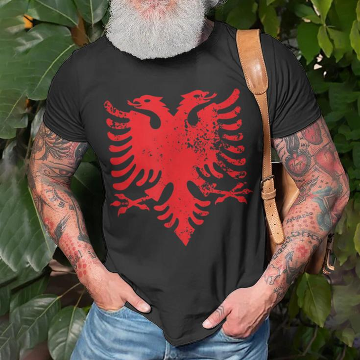 Albanian Flag Double Headed Eagle Albania Flag Unisex T-Shirt Gifts for Old Men
