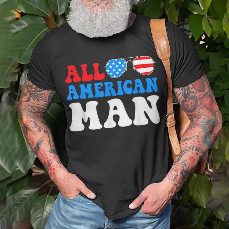 All American Man American Flag 4Th Of July Patriotic Unisex T-Shirt Gifts for Old Men