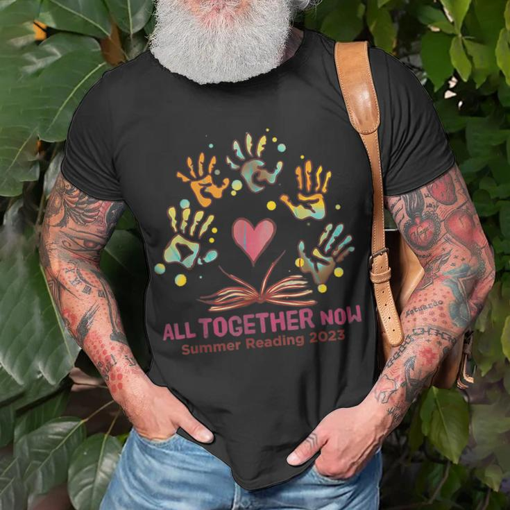 All Together Now Summer Reading 2023 Handprints And Hearts Unisex T-Shirt Gifts for Old Men