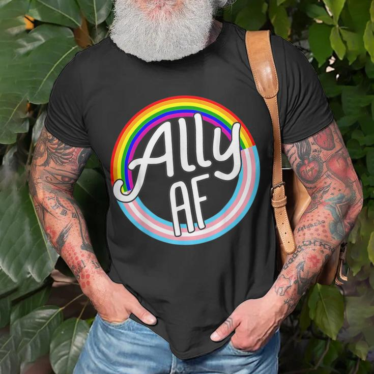 Ally Af Trans Flag Love Equality Lgptq Pride Flag Love Gay Unisex T-Shirt Gifts for Old Men