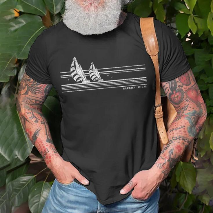 Alpena Mi Vintage Sailing 70S Nautical Sailboat T-Shirt Gifts for Old Men