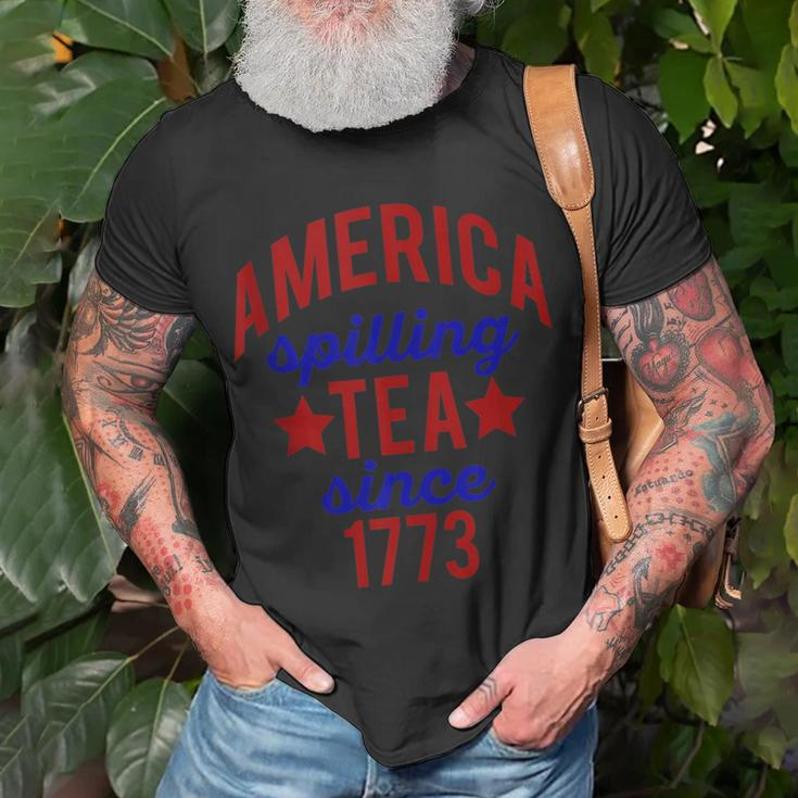 America Spilling Tea Since 1773 July 4 Boston Party Meme Unisex T-Shirt Gifts for Old Men