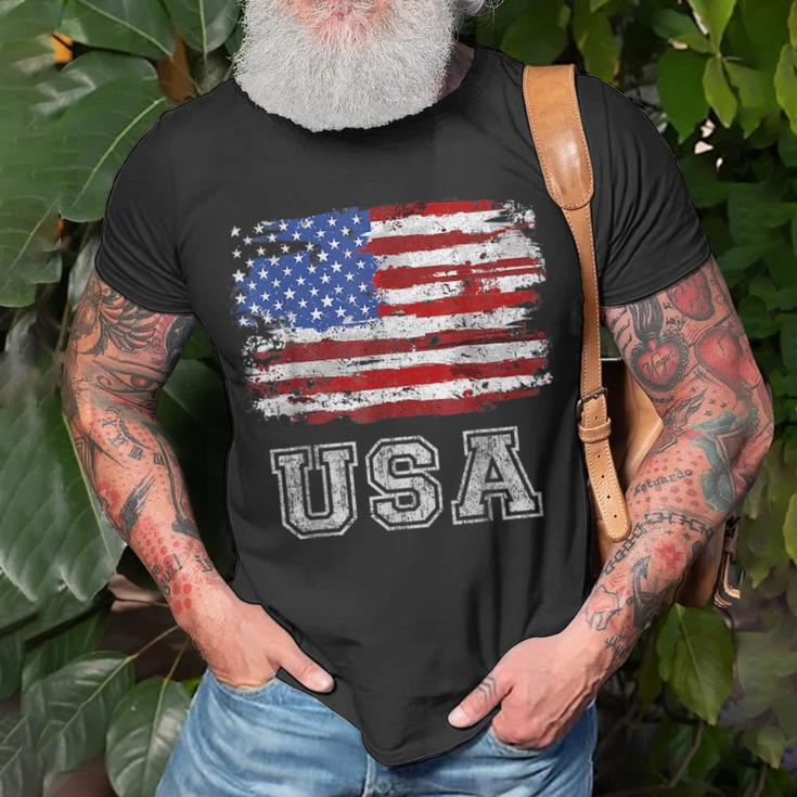 American Flag Usa United States Of America Us 4Th Of July Usa Funny Gifts Unisex T-Shirt Gifts for Old Men