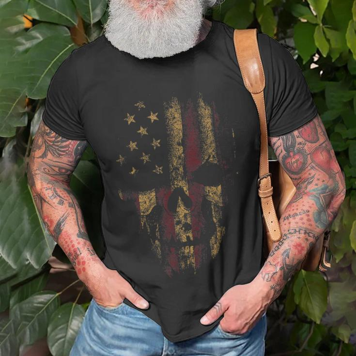 American Skull Flag Patriotic Happy 4Th Of July Unisex T-Shirt Gifts for Old Men