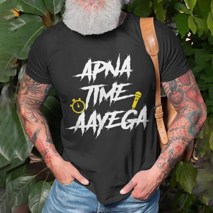 Apna Time Aayega Hindi Slogan Desi Quote T-Shirt Gifts for Old Men