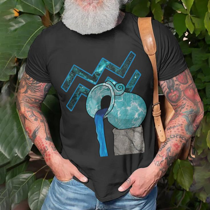 Aquarius Star Sign Zodiac T-Shirt Gifts for Old Men