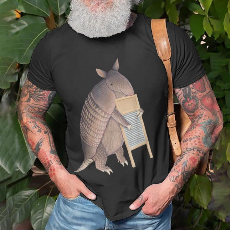 Armadillo Playing The Washboard T-Shirt Gifts for Old Men