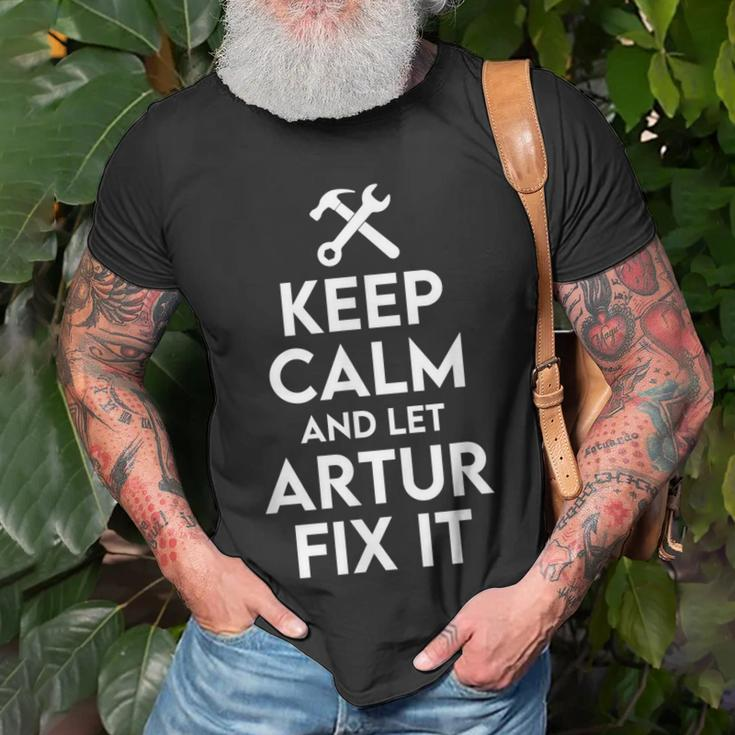 Artur Handyman Birthday Name Personalized Artur Mechanic Unisex T-Shirt Gifts for Old Men
