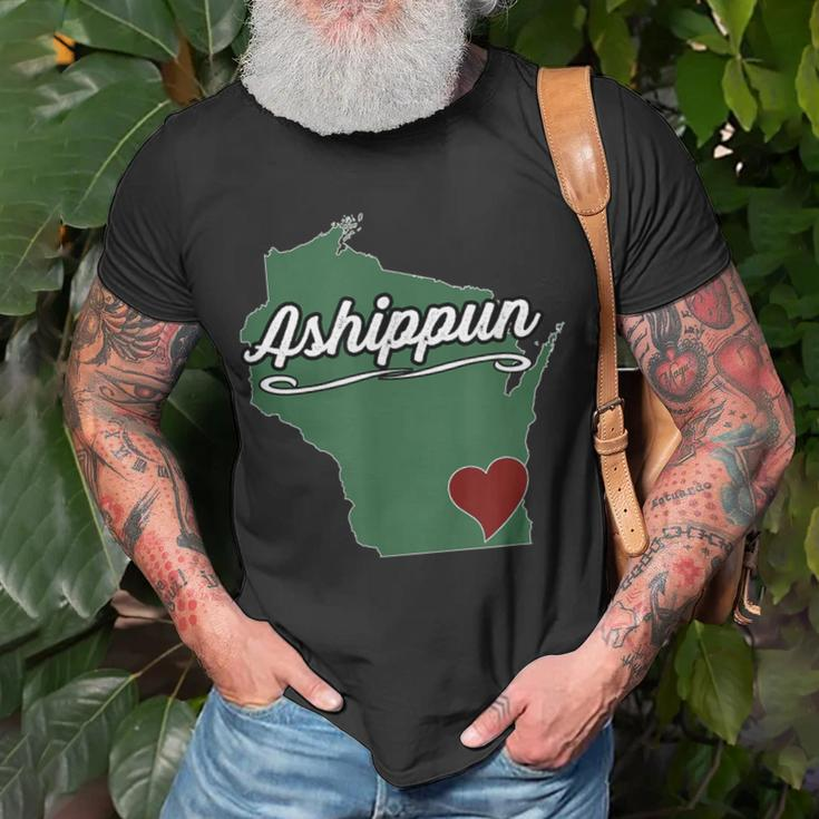 Ashippun Wisconsin Wi Usa City State Souvenir T-Shirt Gifts for Old Men