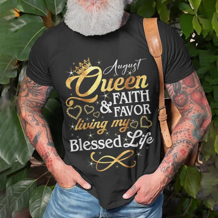 August Queen Living My Blessed Life Birthday Queen Crown Unisex T-Shirt Gifts for Old Men
