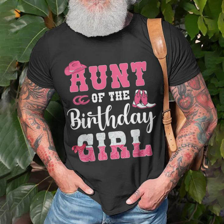 Aunt Of The Birthday Girl Western Cowgirl Themed 2Nd Bday Unisex T-Shirt Gifts for Old Men