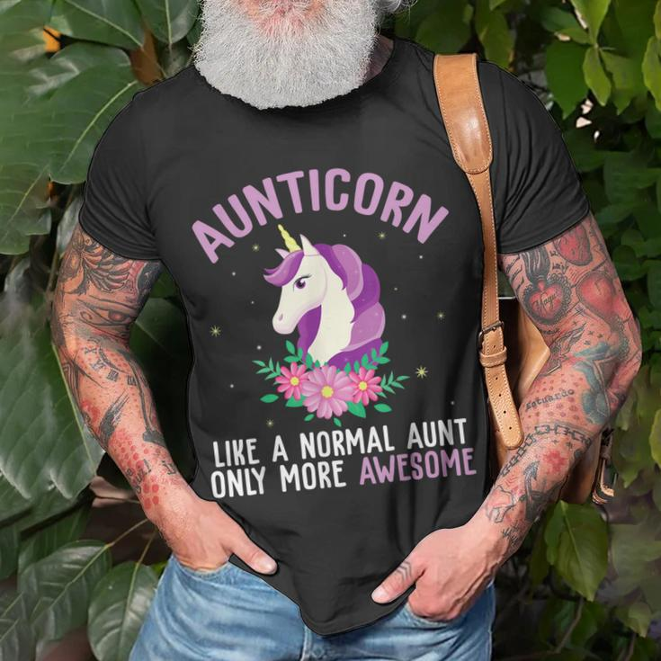 Auntiecorn Like A Normal Auntie Only More Awesome Happy Aunt Unisex T-Shirt Gifts for Old Men