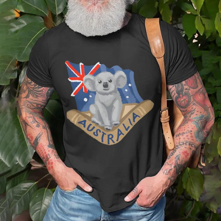 Australia Flag Koala Boomerang T-Shirt Gifts for Old Men