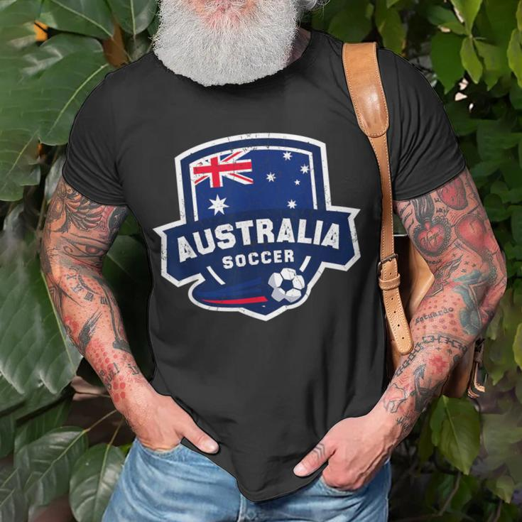 Australia Soccer Team Lover Australian Flag Patriotic Bo T-Shirt Gifts for Old Men