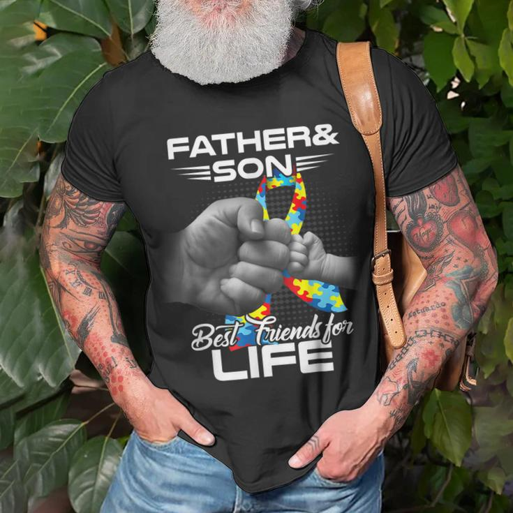Autism Dad Father And Son Best Friends For Life Autism Unisex T-Shirt Gifts for Old Men