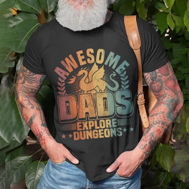 Awesome Dads Explore Dungeons Rpg Gaming & Board Game Dad Unisex T-Shirt Gifts for Old Men