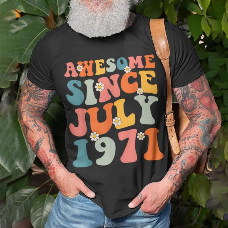 Awesome Since July 1971 Hippie Retro Groovy Birthday Unisex T-Shirt Gifts for Old Men