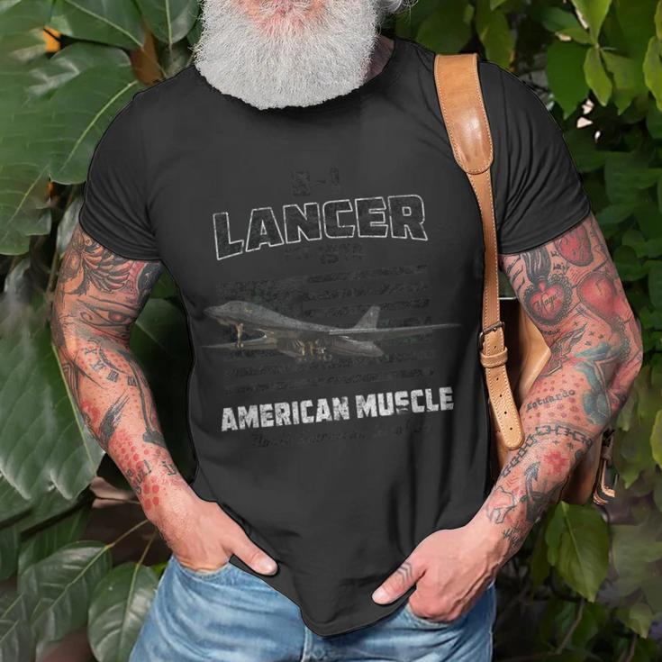 B-1 Lancer Bomber Airplane American Muscle T-Shirt Gifts for Old Men