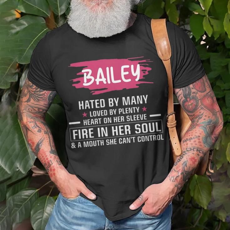 Bailey Name Gift Bailey Hated By Many Loved By Plenty Heart Her Sleeve Unisex T-Shirt Gifts for Old Men