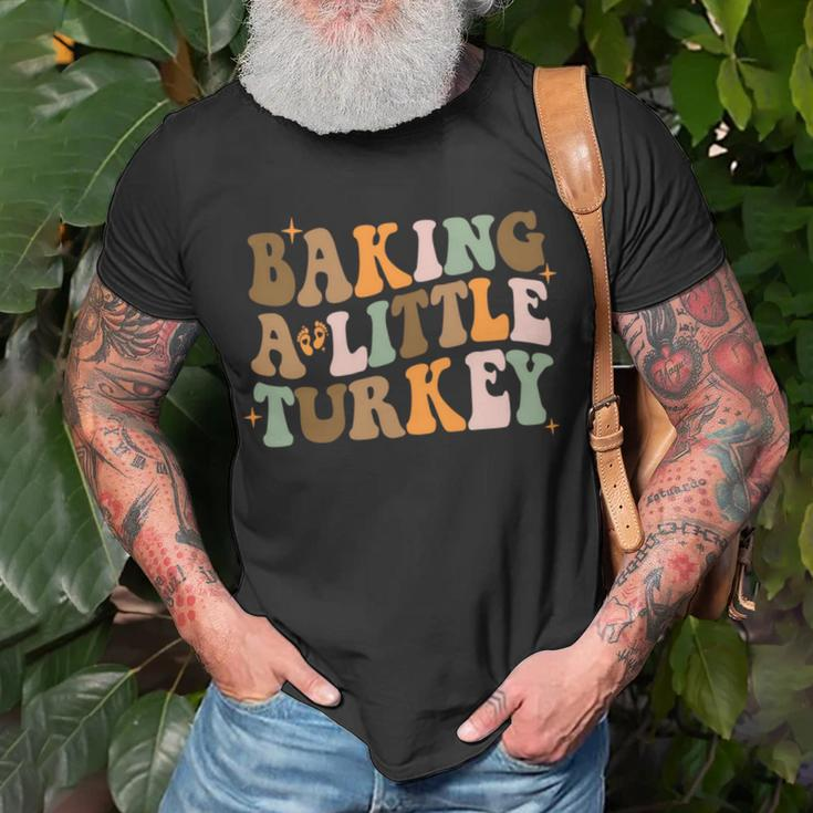 Baking A Little Turkey Pregnancy Announcement Baby Reveal T-Shirt Gifts for Old Men