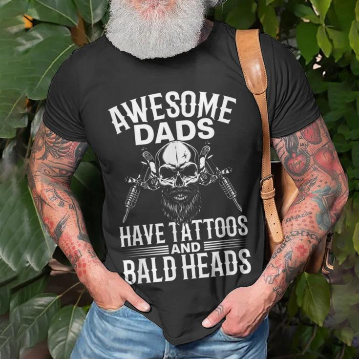 Bald Dad With Tattoos Best Papa Gift For Women Unisex T-Shirt Gifts for Old Men