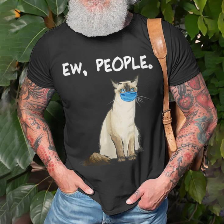 Balinese-Javanese Ew People Cat Wearing Face Mask T-Shirt Gifts for Old Men