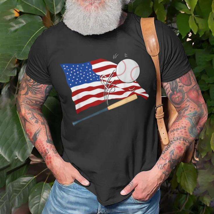 Baseball American Flag Baseball Usa Unisex T-Shirt Gifts for Old Men
