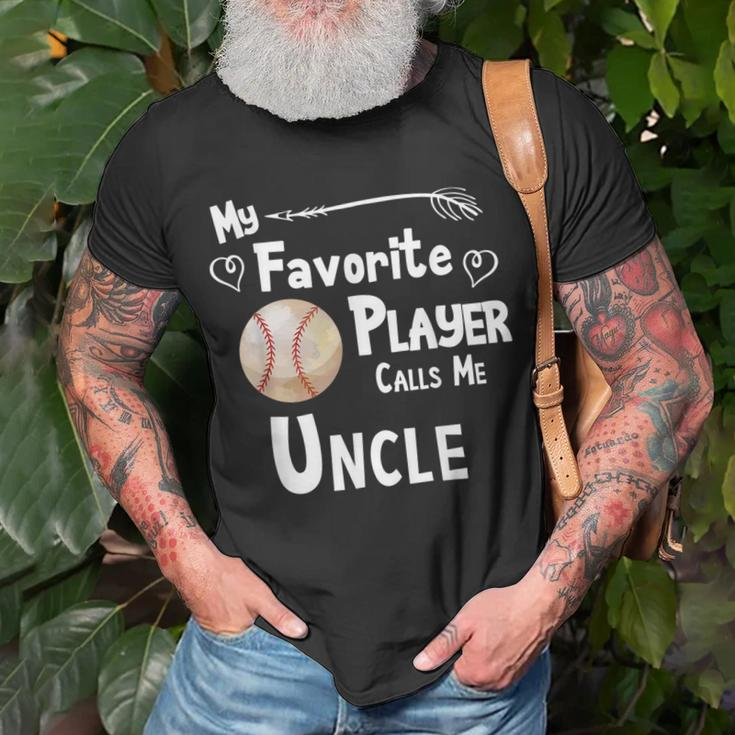 Baseball Softball Favorite Player Calls Me Uncle Unisex T-Shirt Gifts for Old Men