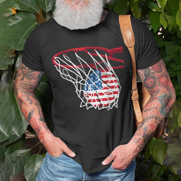 Basketball 4Th Of July American Flag Patriotic Men Boys Usa Unisex T-Shirt Gifts for Old Men