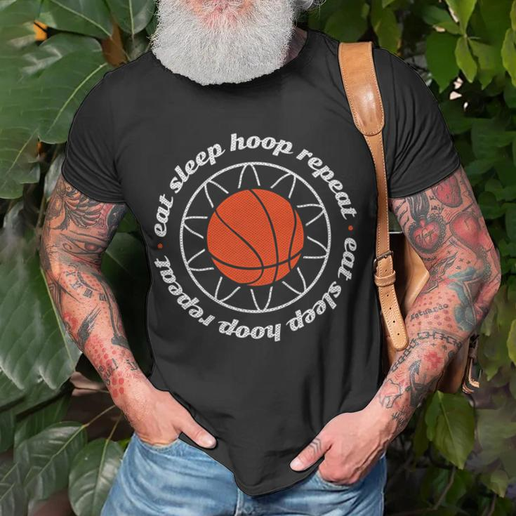 Basketball Motivation - Eat Sleep Hoop Repeat Unisex T-Shirt Gifts for Old Men