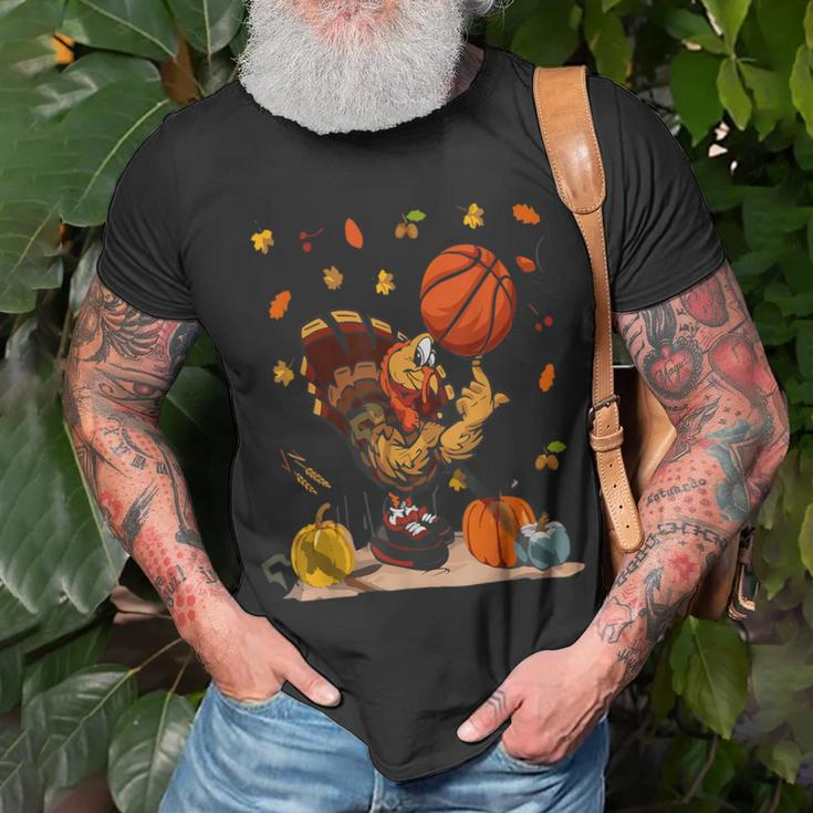 Basketball Player Turkey Day Thanksgiving Sport T-Shirt Gifts for Old Men