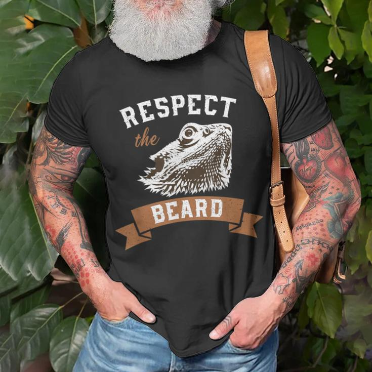 Bearded Dragon Respect The Beard Lizard And Reptile T-Shirt Gifts for Old Men