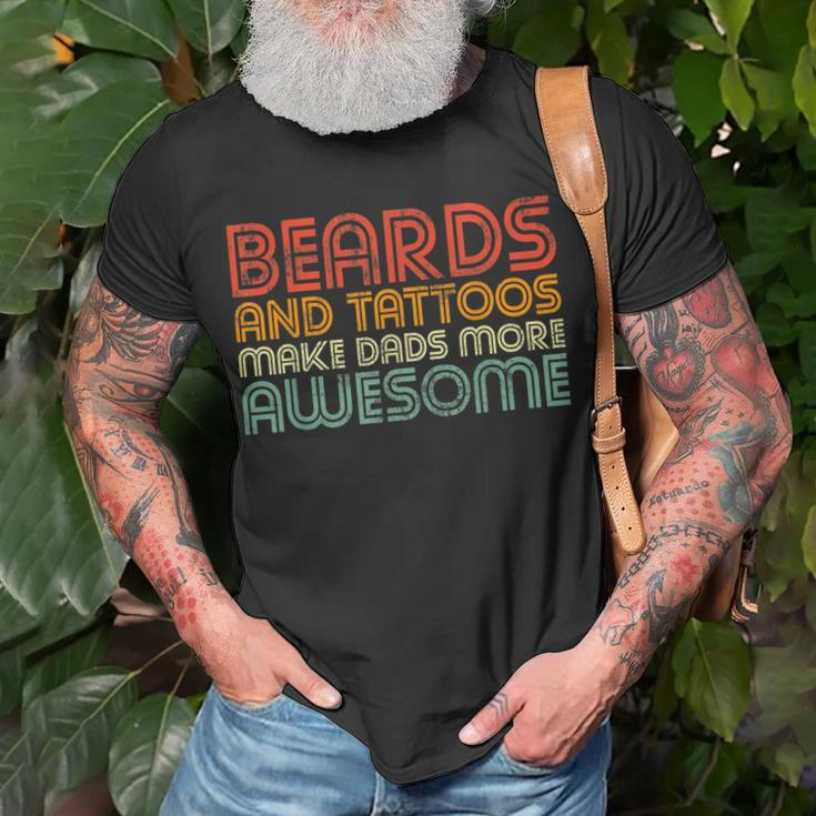Beards And Tattoos Make Dads More Awesome Fathers Day T-shirt Gifts for Old Men