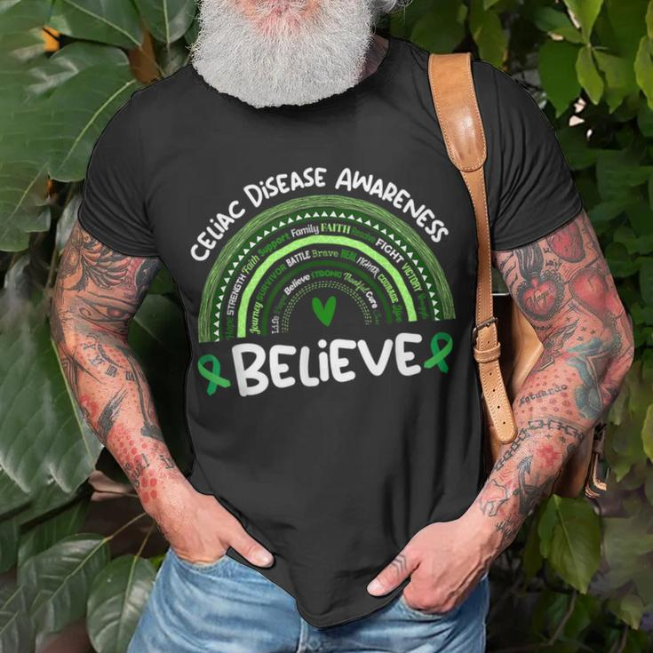 Believe Celiac Disease Awareness Month Celiac Disease Unisex T-Shirt Gifts for Old Men