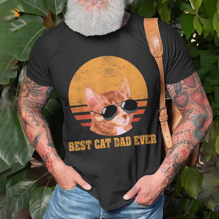 Best Cat Dad Ever Men Funny Vintage Cat Lover Unisex T-Shirt Gifts for Old Men