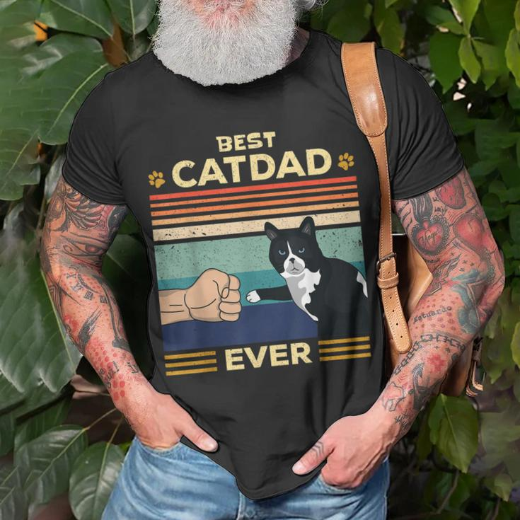 Best Cat Dad Ever Vintage Retro Cat Gifts Men Fathers Day Unisex T-Shirt Gifts for Old Men
