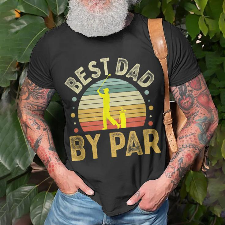 Best Dad By Par Vintage Golf Fathers Day Golfing Dad Unisex T-Shirt Gifts for Old Men