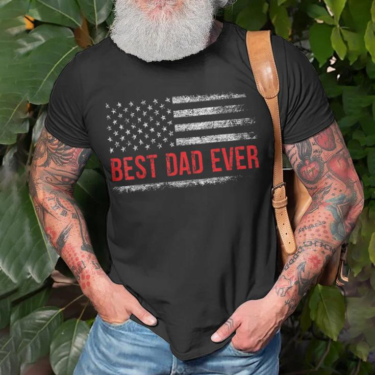 Best Dad Ever Us American Flag Gifts Fathers Day Dad Unisex T-Shirt Gifts for Old Men