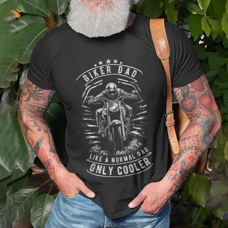 Biker Dad Motorcycle Fathers Day Design For Fathers Unisex T-Shirt Gifts for Old Men